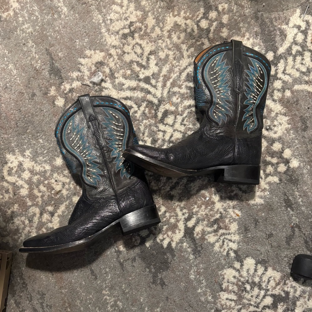 Black and Blue Western Cowboy Boots